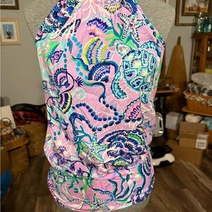 Lilly Pulitzer Pink and Blue Halter Top